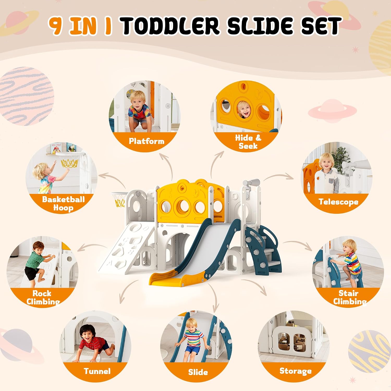 Set Perosotan Anak 9 in 1 untu - Kids Outdoor Basketball Hoop ulasan dan harga