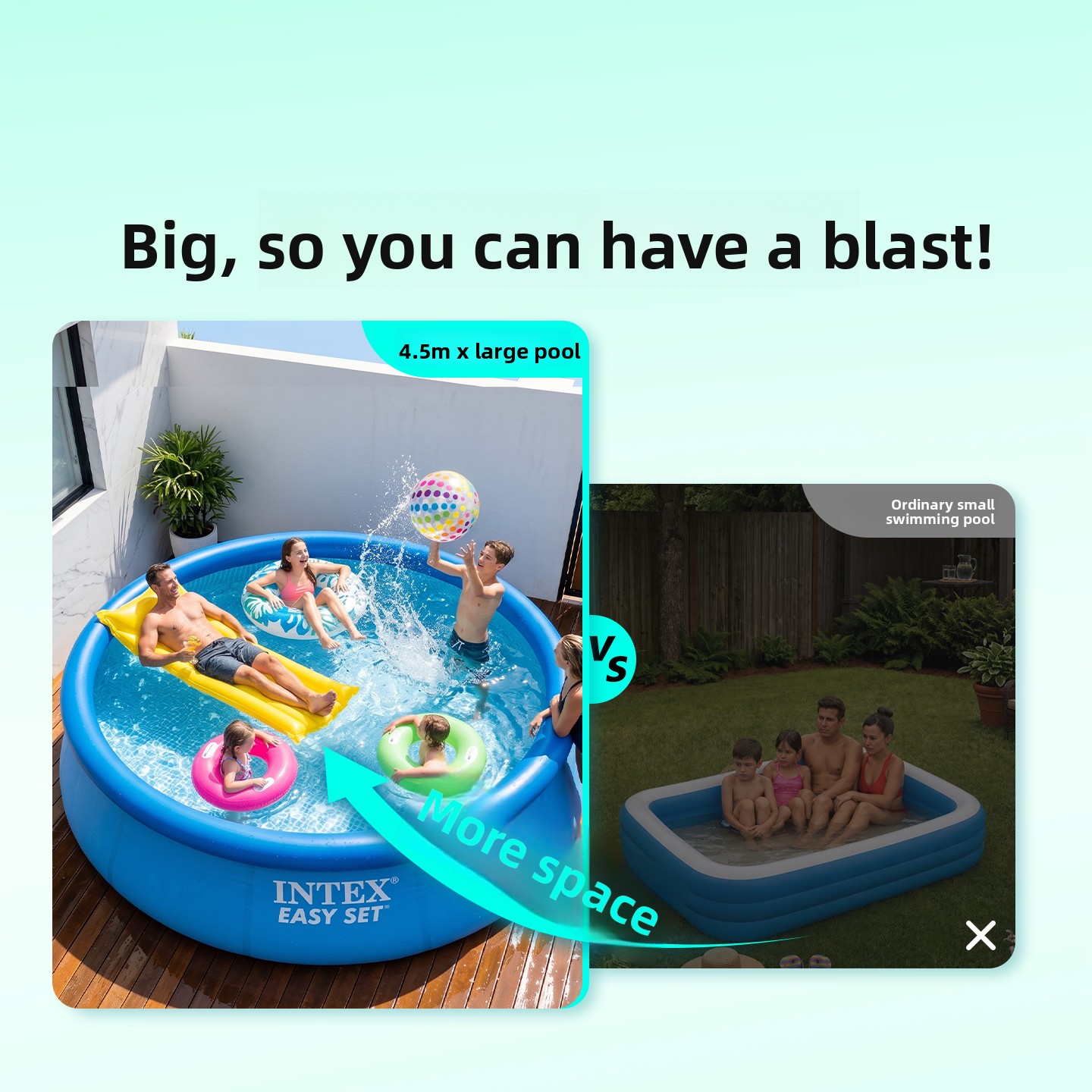 Kolam Renang Tiup Keluarga Uku - Kids Outdoor Pool ulasan dan harga