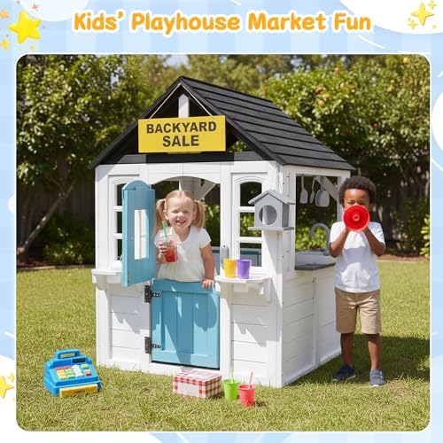 Rumah Bermain Anak dari Kayu d - Kids Outdoor House With Kitchen ulasan dan harga